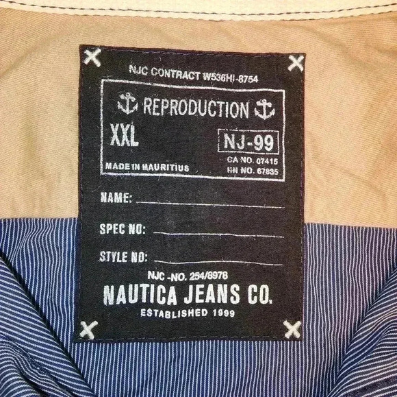 Nautica reproduction NJ-99 NJC contract long sleeved button down deck shirt. XXL - Picture 2 of 16